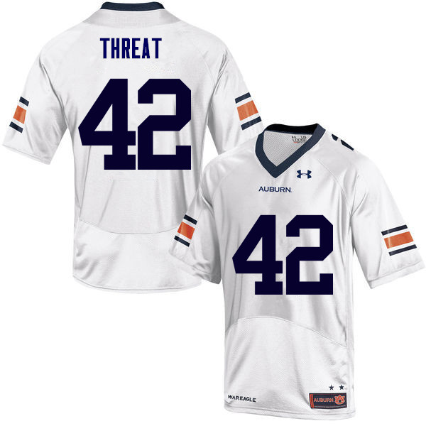 Men Auburn Tigers #42 Tre Threat College Football Jerseys Sale-White - Click Image to Close